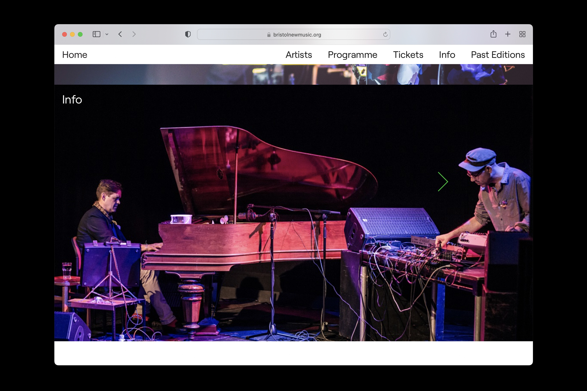 Bristol New Music website design by Joe Gilmore Joe Gilmore graphic design