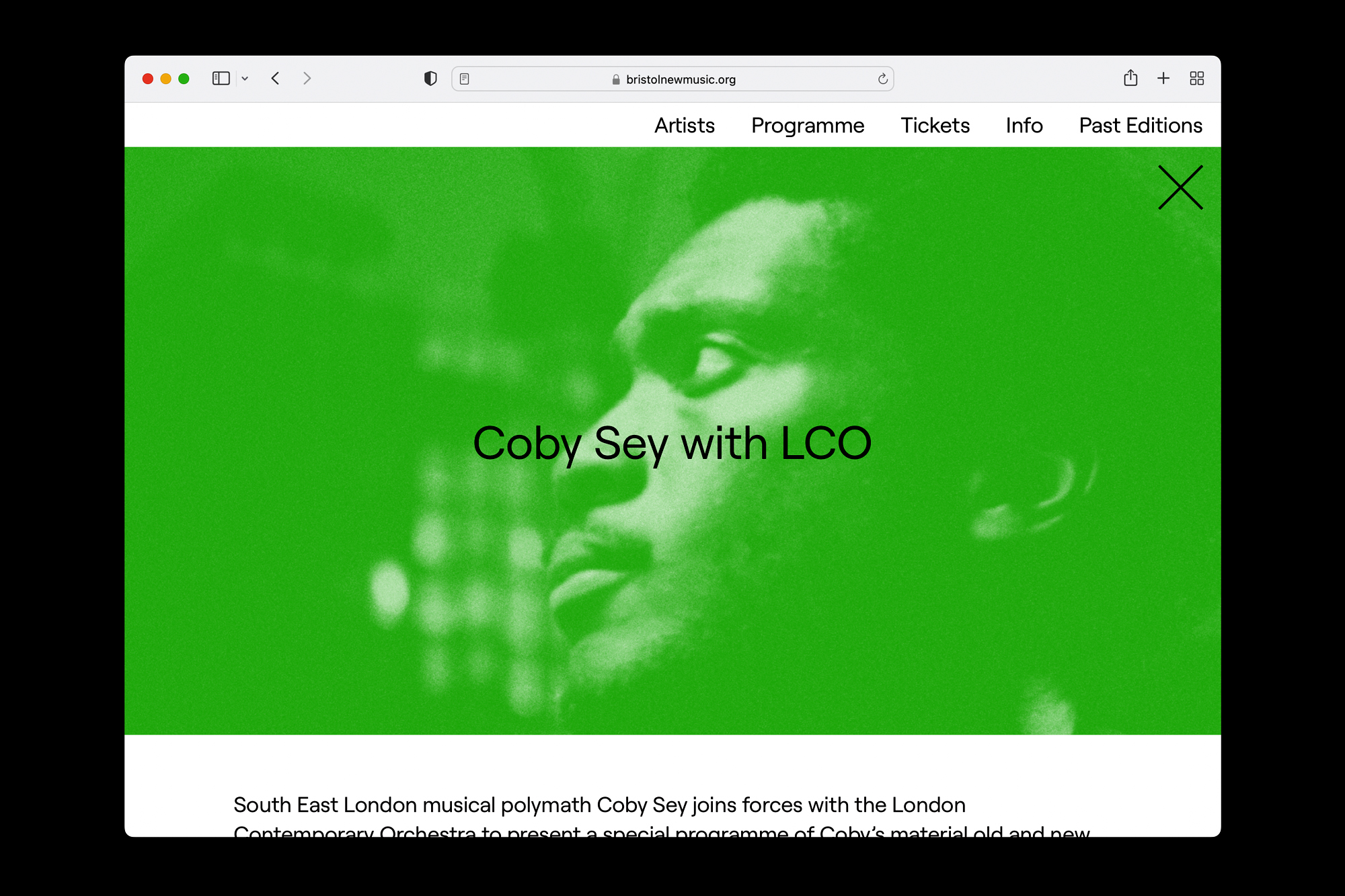 Bristol New Music website design by Joe Gilmore Joe Gilmore graphic design