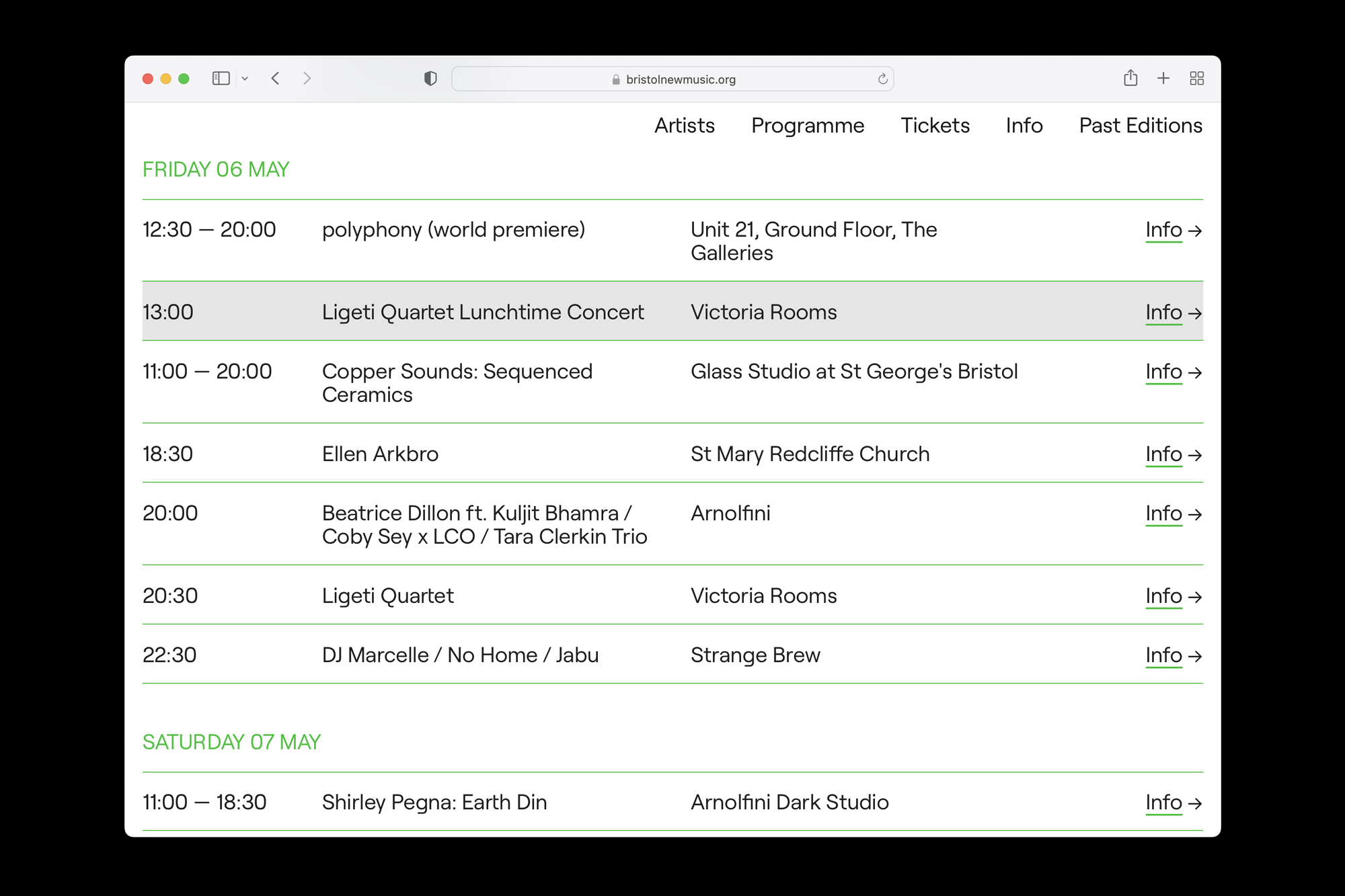 Bristol New Music website design by Joe Gilmore Joe Gilmore graphic design