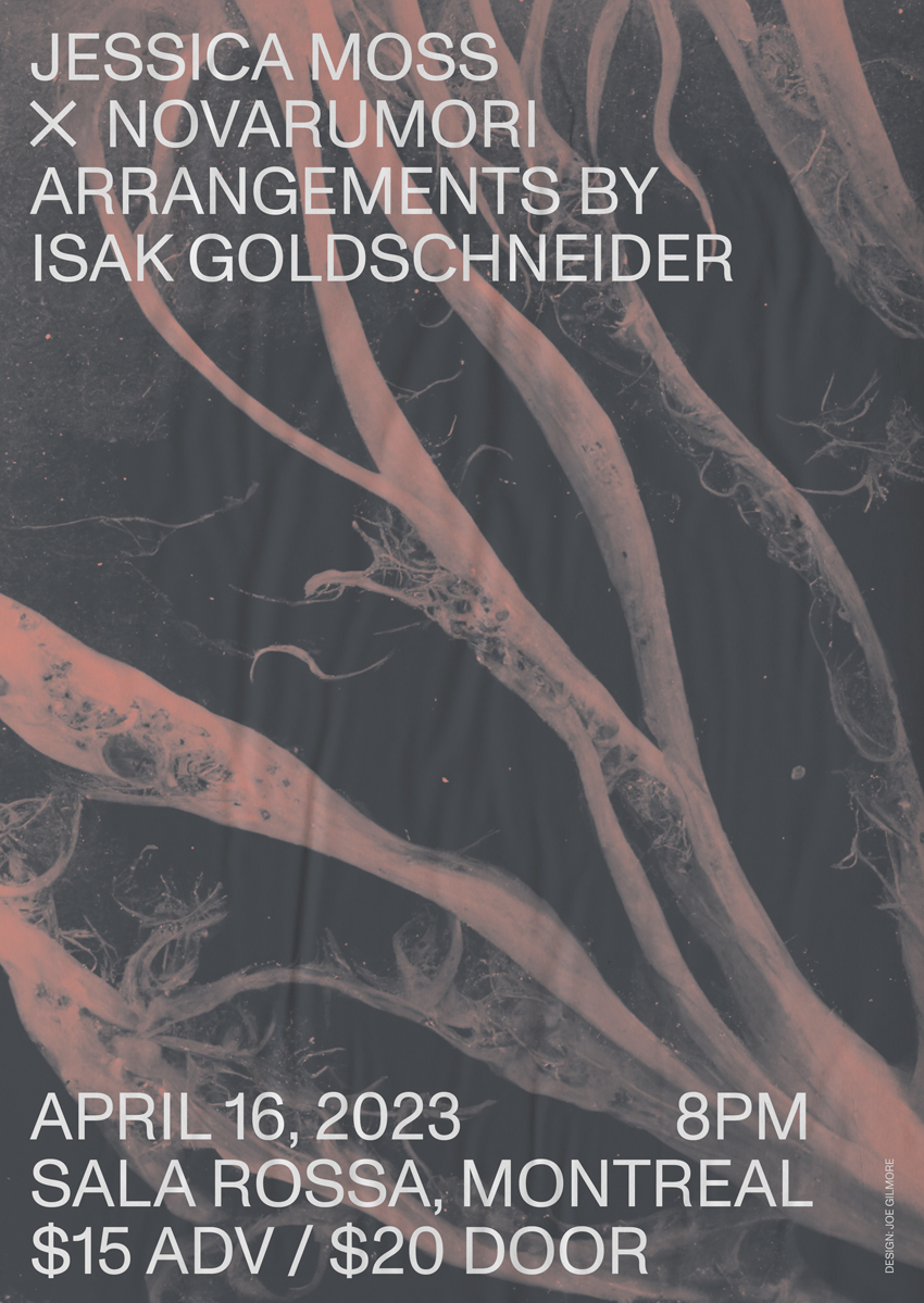 Poster graphic design for Jessica Moss concert by Joe Gilmore Joe Gilmore graphic design