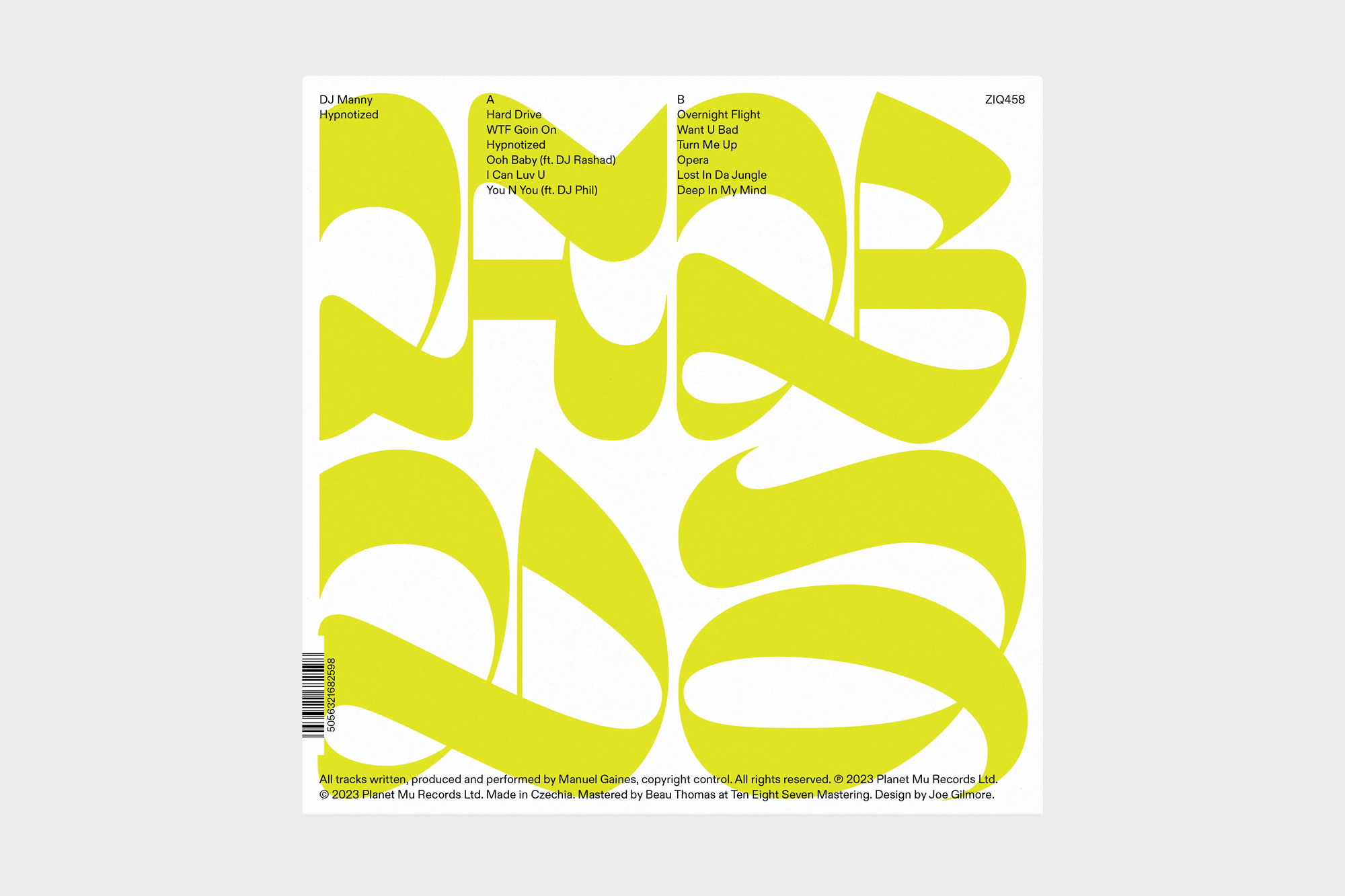 DJ Manny recored cover design by Joe Gilmore Joe Gilmore graphic design