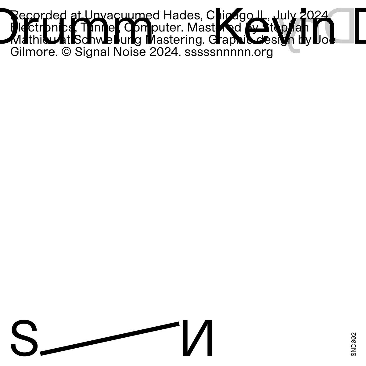 Album cover design for Kevin Drumm, Dry Joe Gilmore graphic design