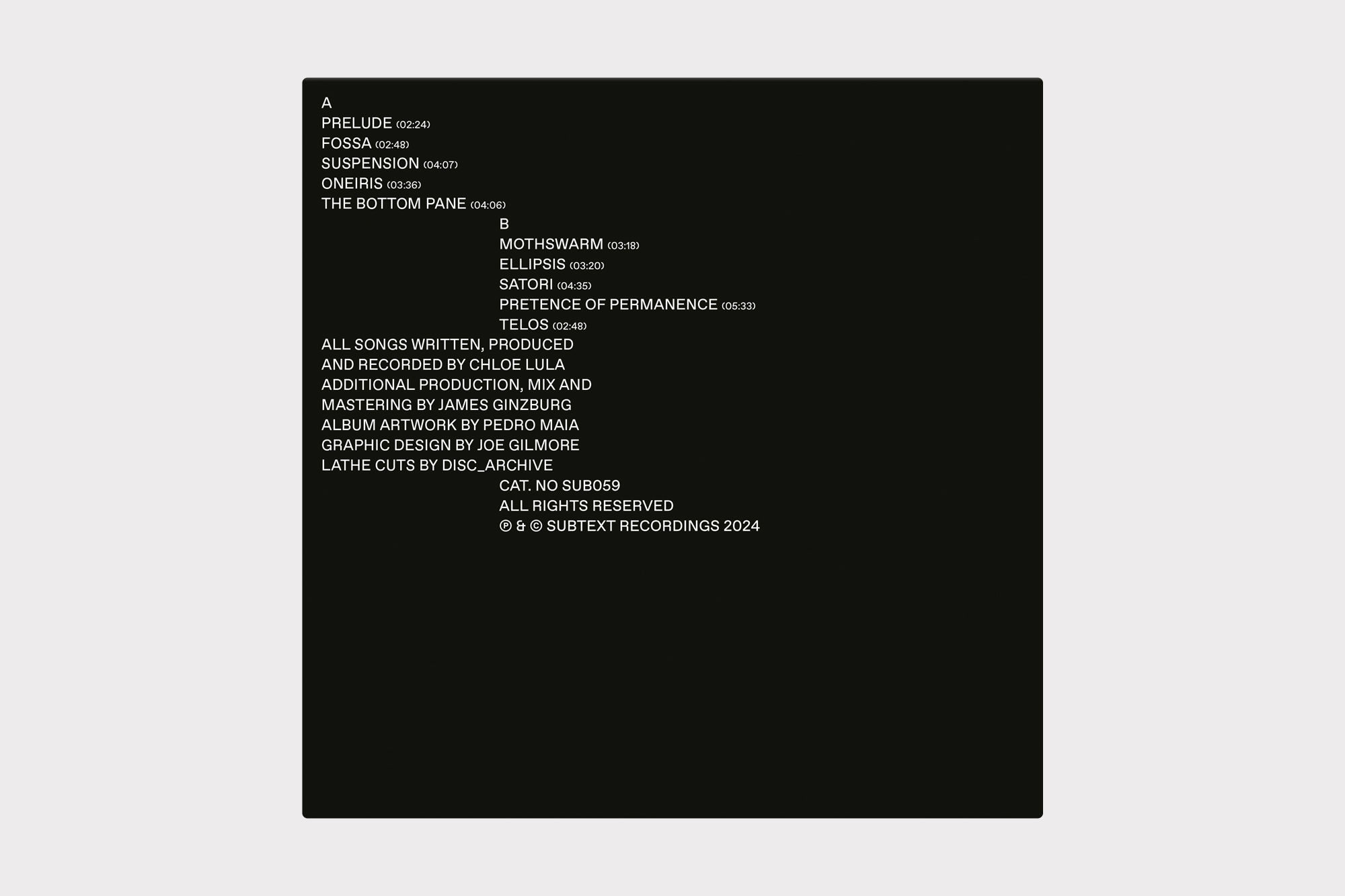 Chloe Lula album cover design by Joe Gilmore Joe Gilmore graphic design