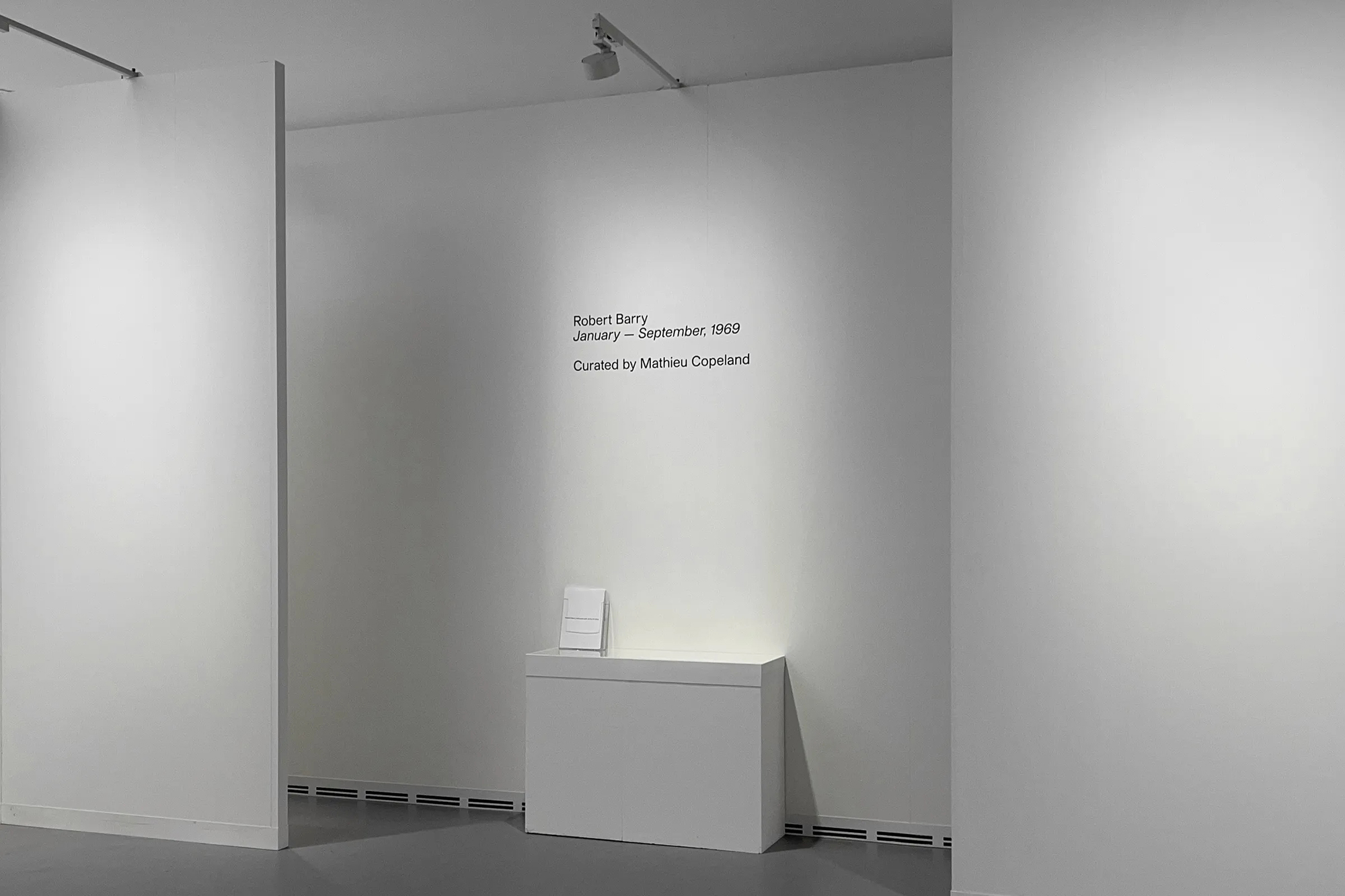 Robert Barry at Art Basel Paris designed by Joe Gimore Joe Gilmore graphic design