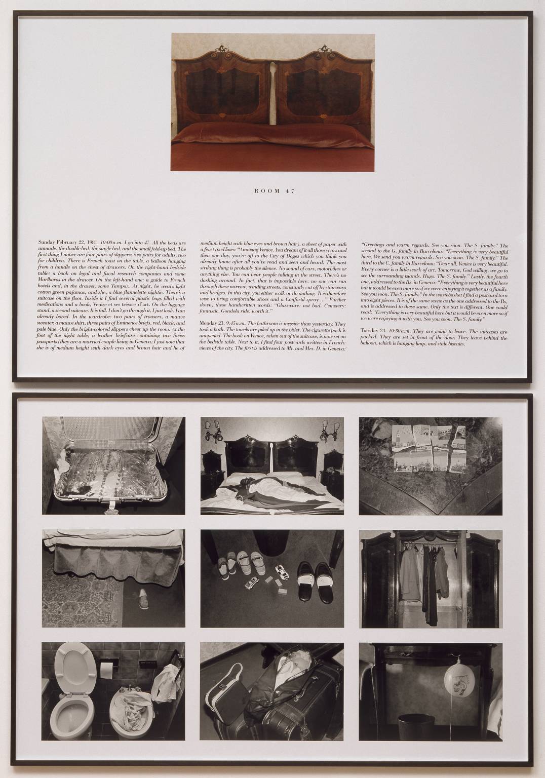 The Hotel, Room 47 1981 by Sophie Calle born 1953